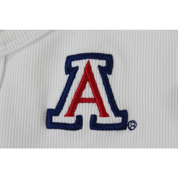 Hype and Vice Arizona Wildcats Embroidered Crop Top White Ribbed Tee Size Small - Picture 3 of 8